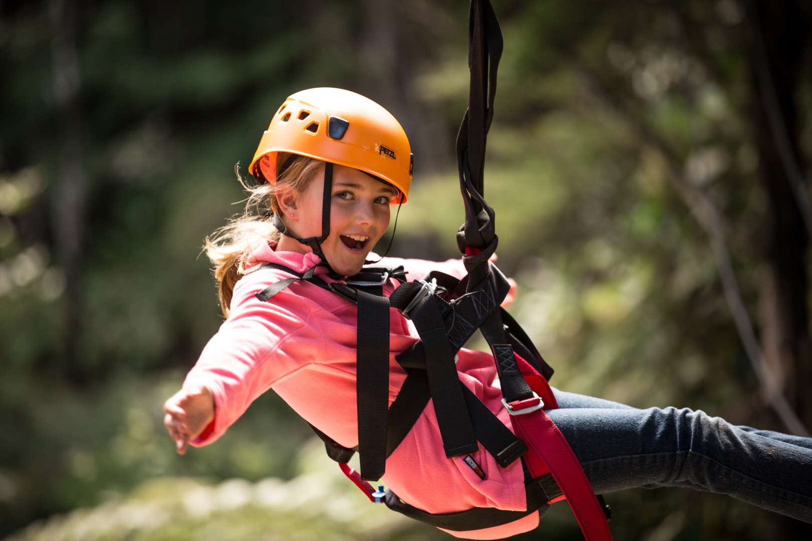 Child enjoying the zipline